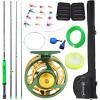 image:imageSougayilang Standard Fly Fishing Combo Starter Kit 56 Weight 9 Fly Rod with SuperPolymer Handle Accessories Carrying Case Fly Box Case amp Fishing FliesGreen