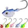 image:imageSougayilang Swimbait Jig Head Lead Flats Jig Head Bait Lead Weighted Hooks Spin Fish Jig Heads Fishing AccessoriesB 5PCS with a tackle box