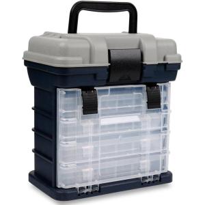 Sougayilang Fishing Tackle Box Portable 4 Layers Fishing Box Sea Boat Fishing Accessory Box Case With Handle Utility Box-Small Size