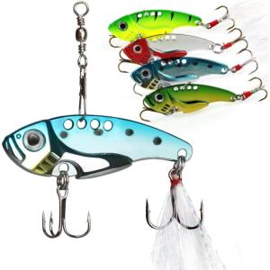Sougayilang Spinner Spoon Blade Swimbait Freshwater Saltwater Fishing Tackle Lures and Baits-4pcs