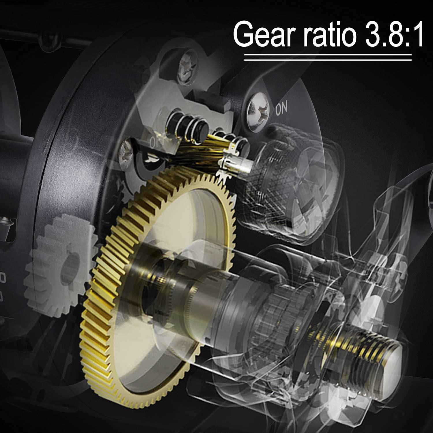 image:imageSougayilang Round Baitcasting Fishing ReelSaltwater Inshore Surf Trolling ReelConventional Reel for CatfishMuskyBassPikeSalmonSteelheadStriper and Inshore Saltwater Fishing Reelblackleft handle